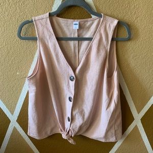 Old Navy Cropped Button Up Tank